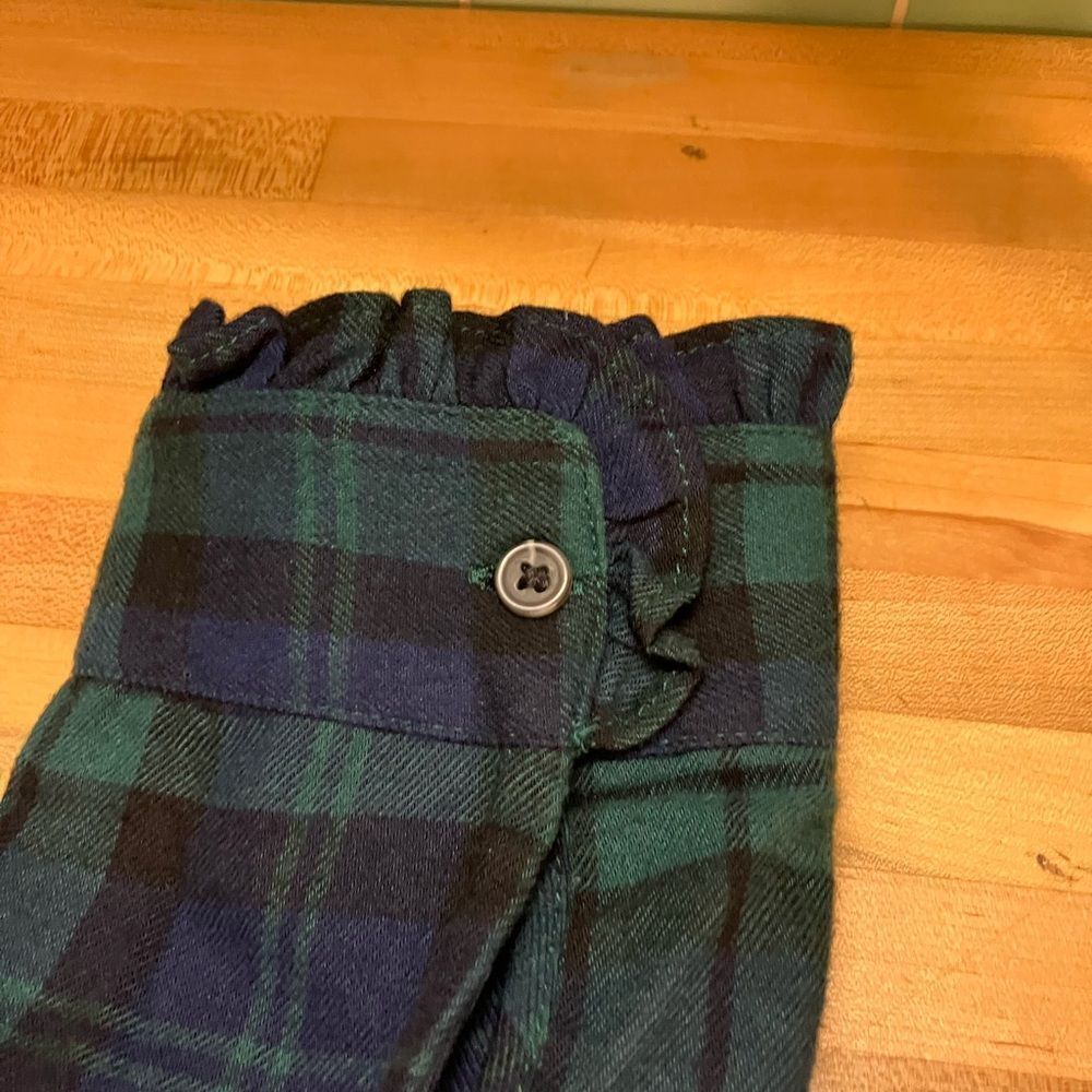 Lands' End Blue and Green, Black Watch Plaid Flannel Shirt, Ladies 1X. - Picture 5 of 5